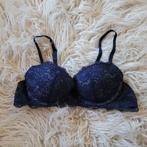 Gilligan & O'Malley Lace Push Up Bra Blue 34A